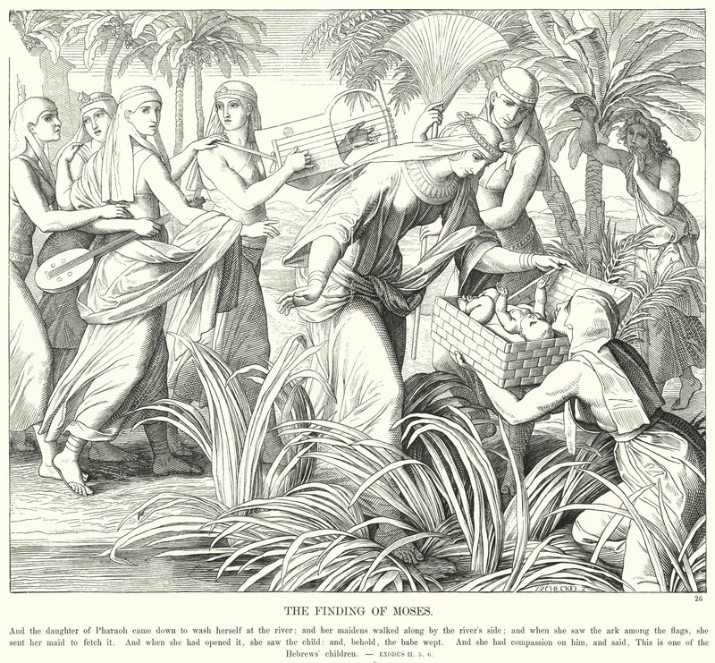 Funnet av Moses (gravering) av Julius (after) Schnorr von Carolsfeld