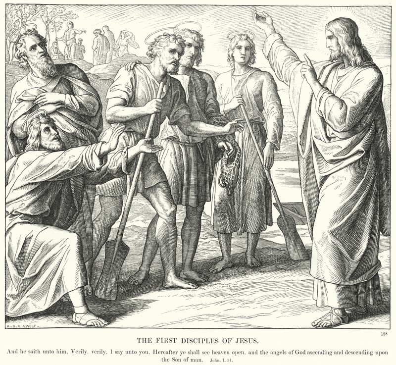 Jesu første disipler (gravering) av Julius (after) Schnorr von Carolsfeld