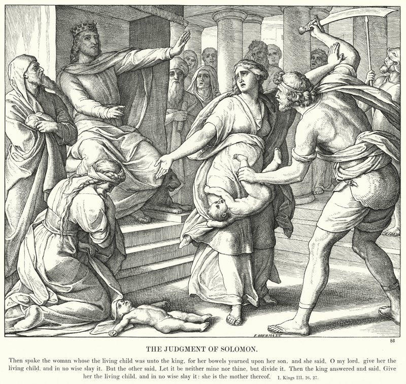 Salomos dom (gravering) av Julius (after) Schnorr von Carolsfeld