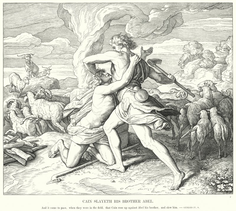 Kain dreper sin bror Abel av Julius Schnorr von Carolsfeld