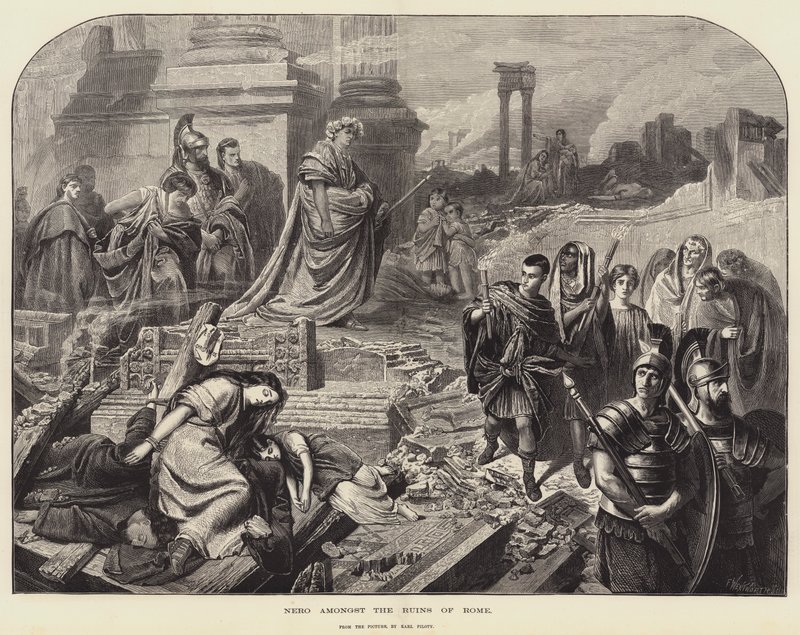 Nero blant ruinene av Roma av Karl Theodor von Piloty