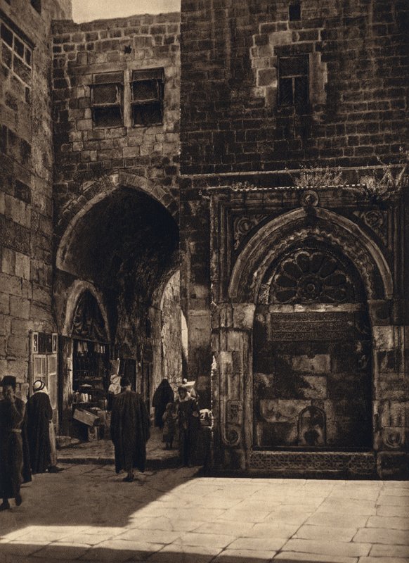Jerusalem, fontene (s/hvitt bilde) av Karl Grober