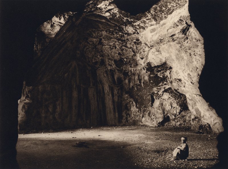 Jerusalem, Jeremias grotte (s/hvitt bilde) av Karl Grober