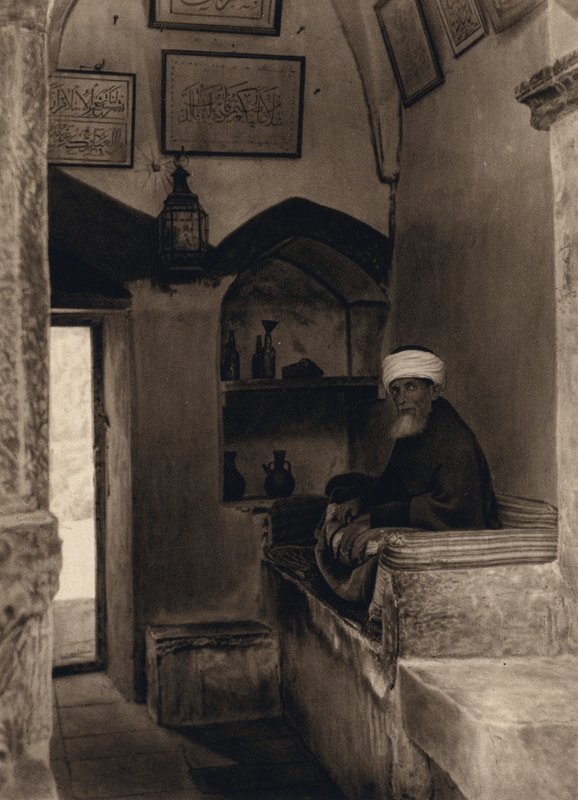 Jerusalem, moskevakten på Oljeberget (s/hvitt-bilde) av Karl Grober