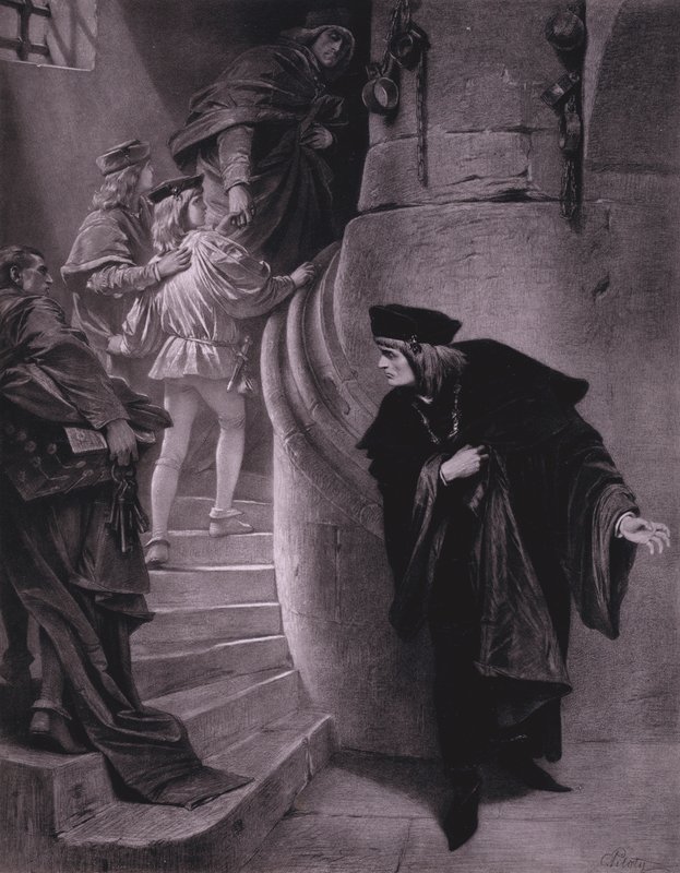 Scene fra Shakespeares King Richard III (Act III, Scene 5) (litho) av Karl Theodor von Piloty