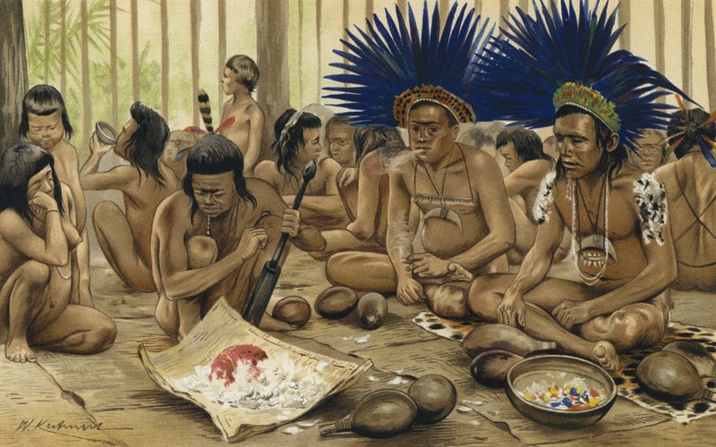 Festival for de døde av Bororo-indianerne i Sentral-Brasil av Karl Von den Steinen