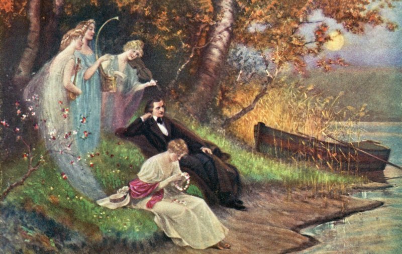 Schumann og musene hans av Karl or Carl the Younger Schweninger