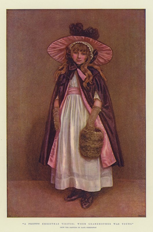 En pen julebesøkende, da bestemor var ung (chromolitho) av Kate Greenaway