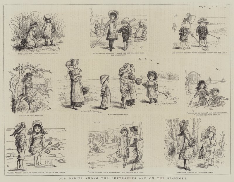 Våre babyer blant ranunklene og på kysten av Kate Greenaway