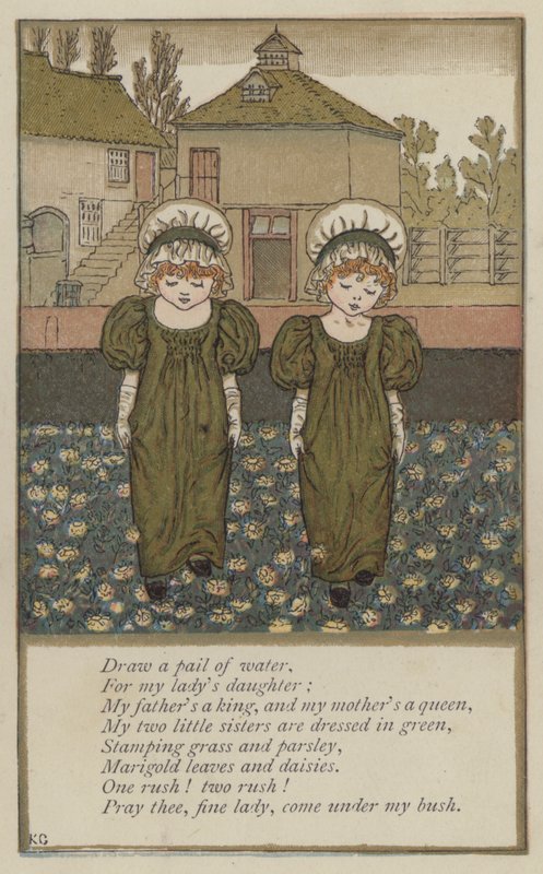 Tegn en spann med vann (farge litho) av Kate (after) Greenaway