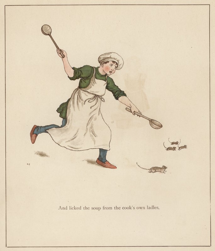 Kate Greenaway-illustrasjon for The Pied Piper of Hamelin av Robert Browning (litho-farge) av Kate (after) Greenaway