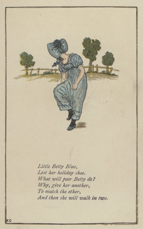 Little Betty Blue (farge litho) av Kate (after) Greenaway