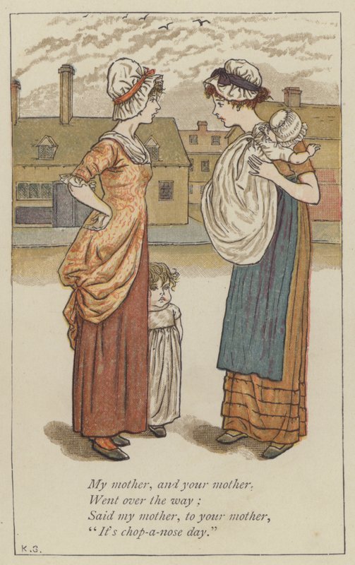 Min mor, og din mor (farge litho) av Kate (after) Greenaway