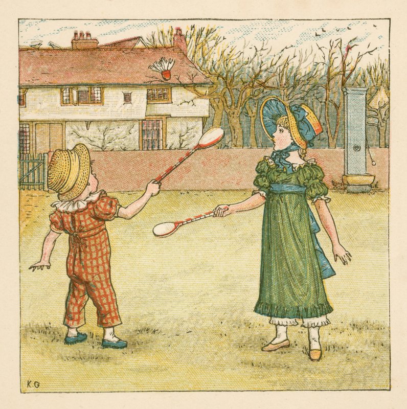 Spiller fjerbold av Kate Greenaway