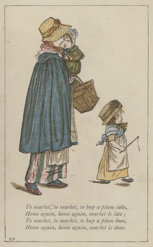 Å markedsføre, å markedsføre, å kjøpe en plommekake av Kate Greenaway