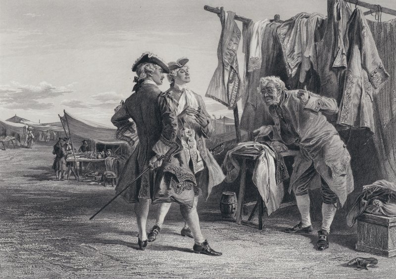 Illustrasjon for The Pirate av Sir Walter Scott (gravering) av Keeley Halswelle