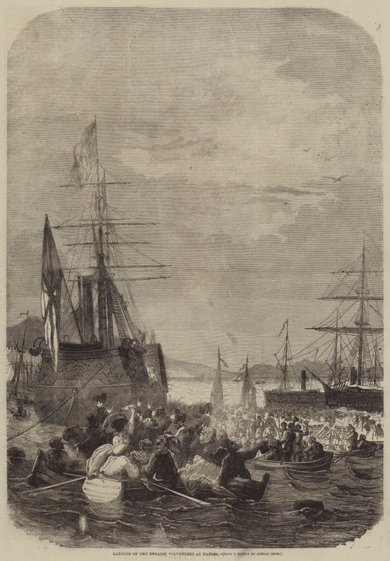 Landing av de engelske frivillige i Napoli av Konrad Grob