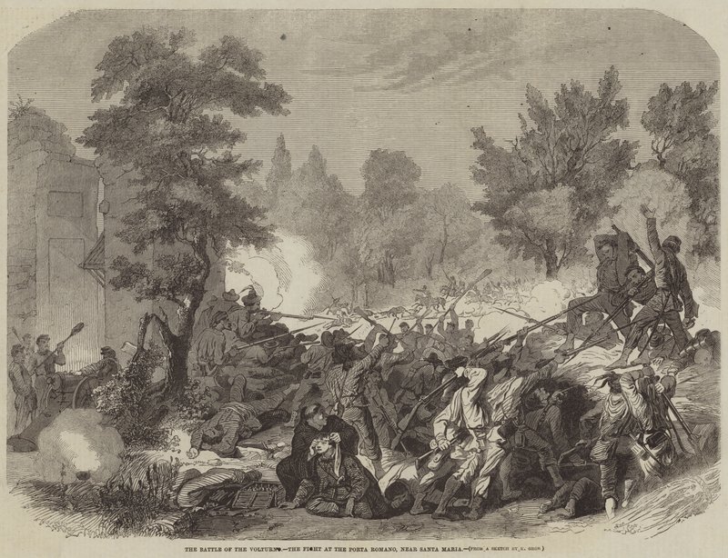 Slaget ved Volturno, kampen ved Porta Romano, nær Santa Maria av Konrad Grob