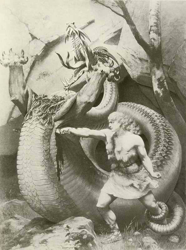 Siegfried, akt II scene vi (gravyr) av Konrad Dielitz