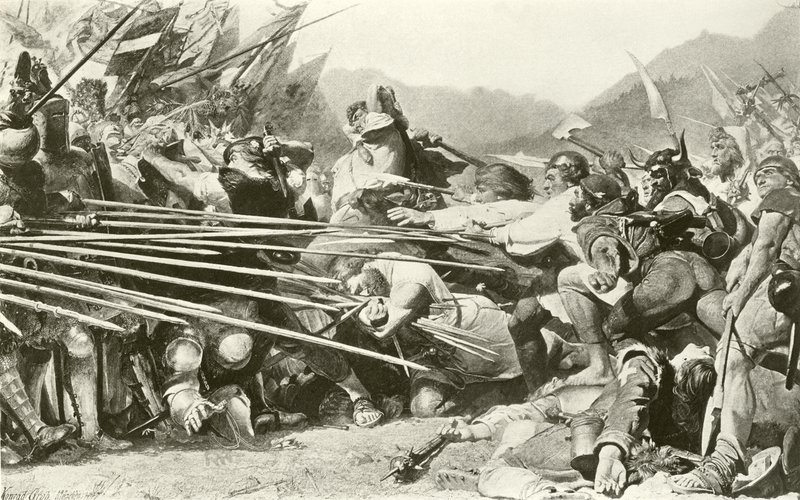 Arnold Winkelried på Sempach (gravyr) av Konrad Grob