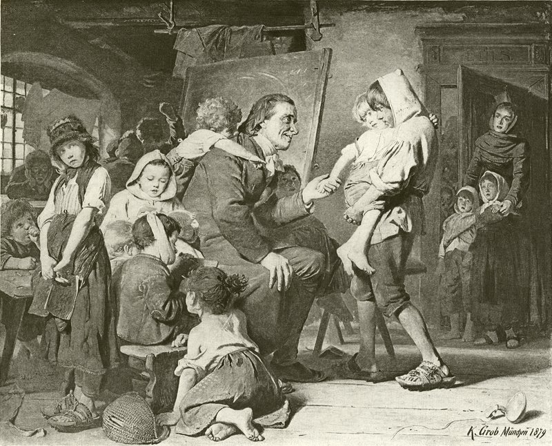 Pestalozzi, Barnas Venn (gravyr) av Konrad Grob