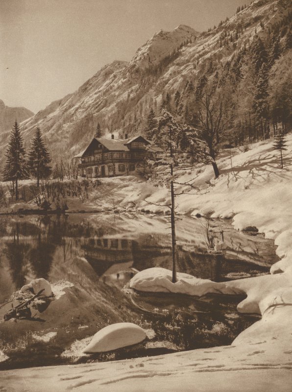 Der Christlessee bei Oberstdorf; Christlessee i Oberstdorf (s/hvitt bilde) av Kurt Hielscher