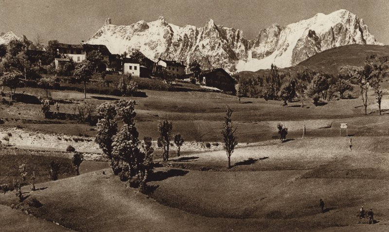 Italia: Catena del M Bianco nær Pre St Didier (s/h-bilde) av Kurt Hielscher