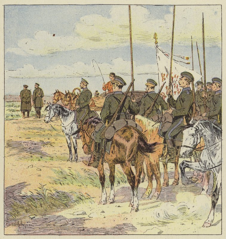 General Kuropatkin inspiserer hovedstillingene av L. Malespine