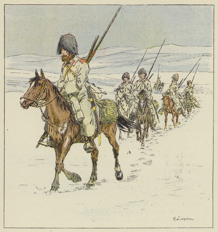 Kosakkene krysser Yalu av L. Malespine