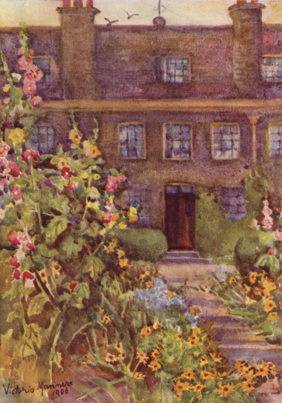 Grey Coat School, Westminster (farge litho) av Lady Victoria Marjorie Harriet Manners
