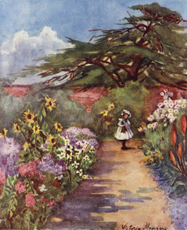 Old English Garden, Brockwell Park (farge litho) av Lady Victoria Marjorie Harriet Manners
