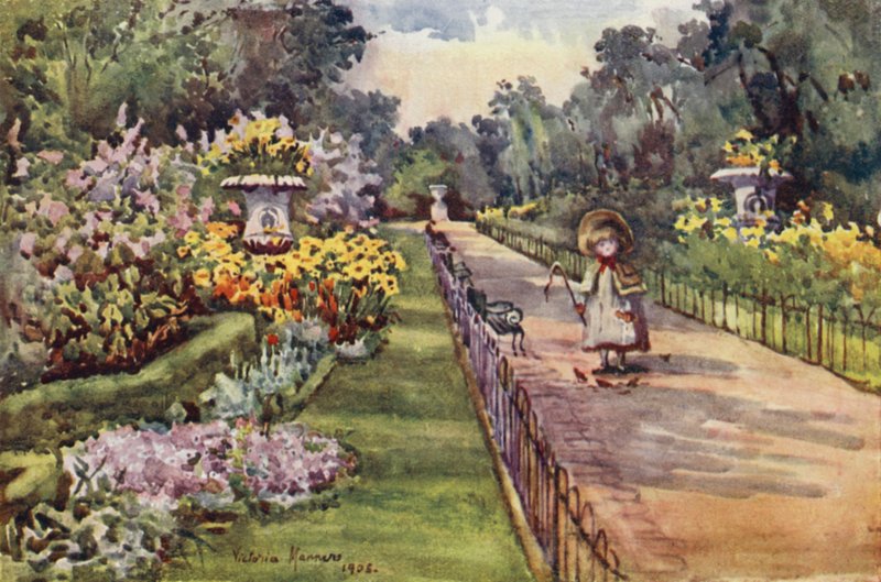 Vår i Regent's Park (farge litho) av Lady Victoria Marjorie Harriet Manners