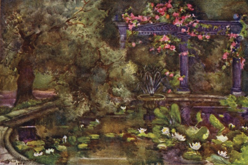 The Garden of Sir Laurence Alma-Tadema, RA (farge litho) av Lady Victoria Marjorie Harriet Manners
