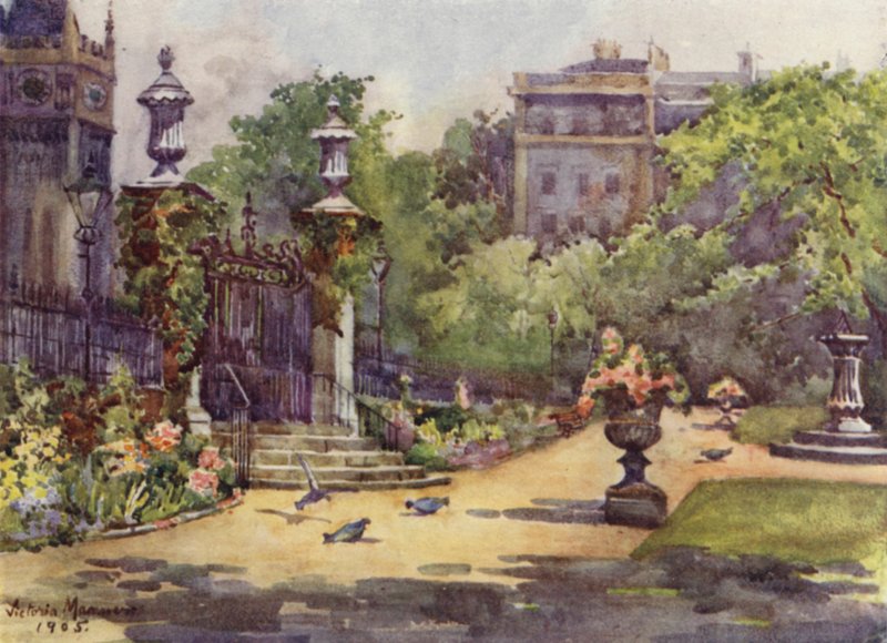 The Inner Temple Garden (farge litho) av Lady Victoria Marjorie Harriet Manners