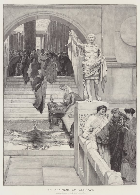 Et publikum hos Agrippa av Lawrence Alma-Tadema