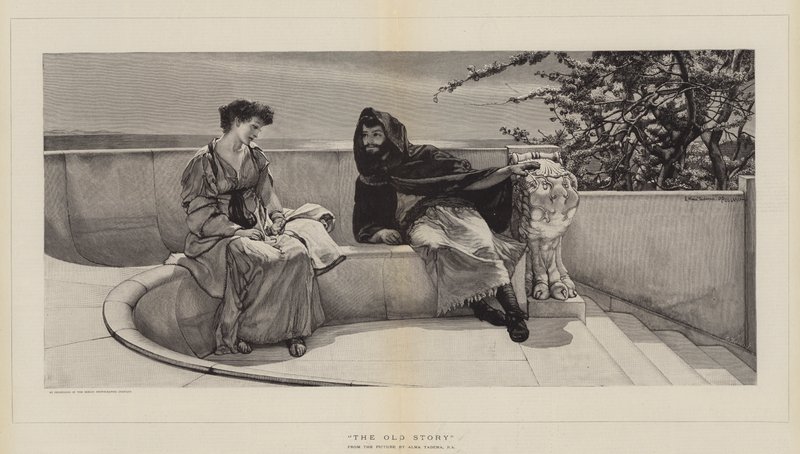 Den gamle historien av Lawrence Alma Tadema