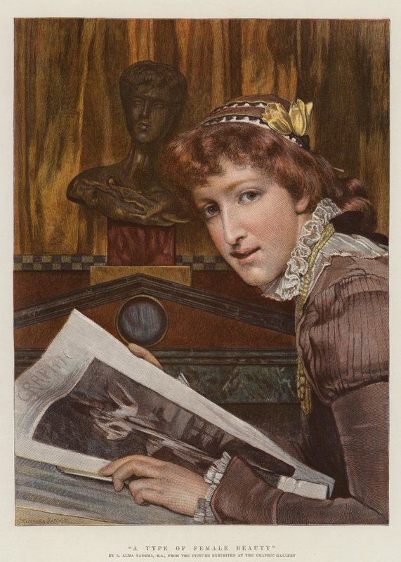 En type kvinnelig skjønnhet (chromolitho) av Lawrence Alma Tadema