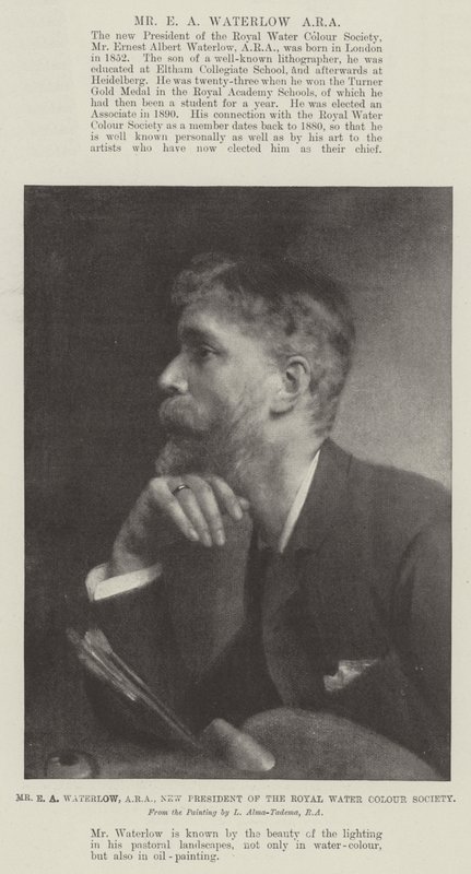 Mr EA Waterlow, ARA, ny president i Royal Water Color Society av Lawrence Alma Tadema