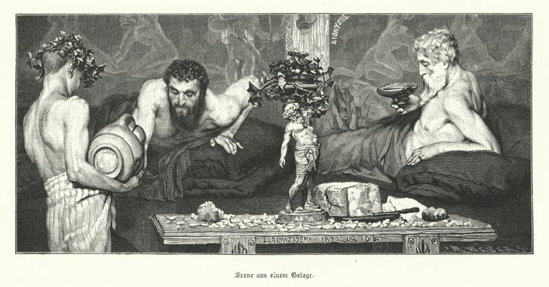 Gresk vin (gravering) av Lawrence (after) Alma Tadema
