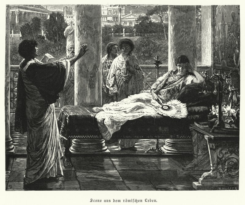 Scene fra livet i det gamle Roma (gravering) av Lawrence (after) Alma Tadema