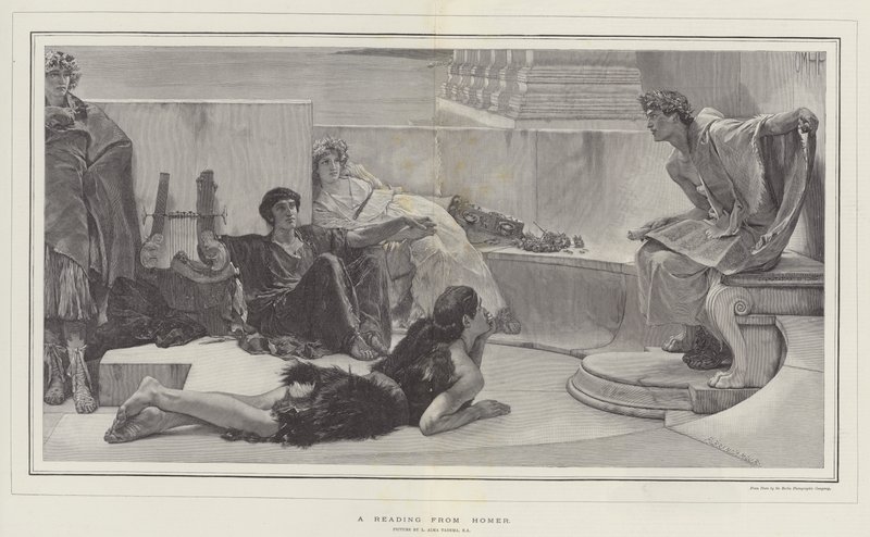 En lesning fra Homer av Lawrence Alma Tadema