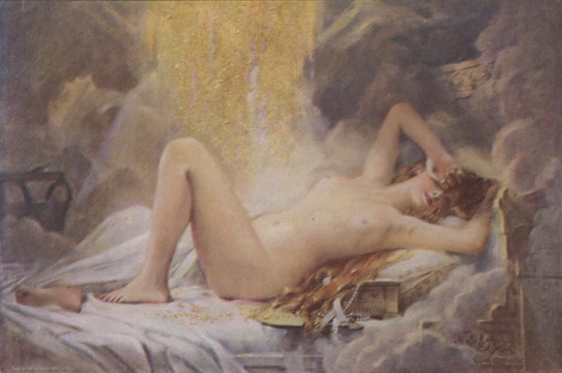 Danae and the Show of Gold av Leon Francois Comerre
