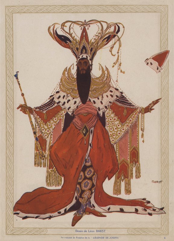 Kostymedesign av Leon Bakst for Potiphar in a Ballets Russes-produksjon av Richard Strauss