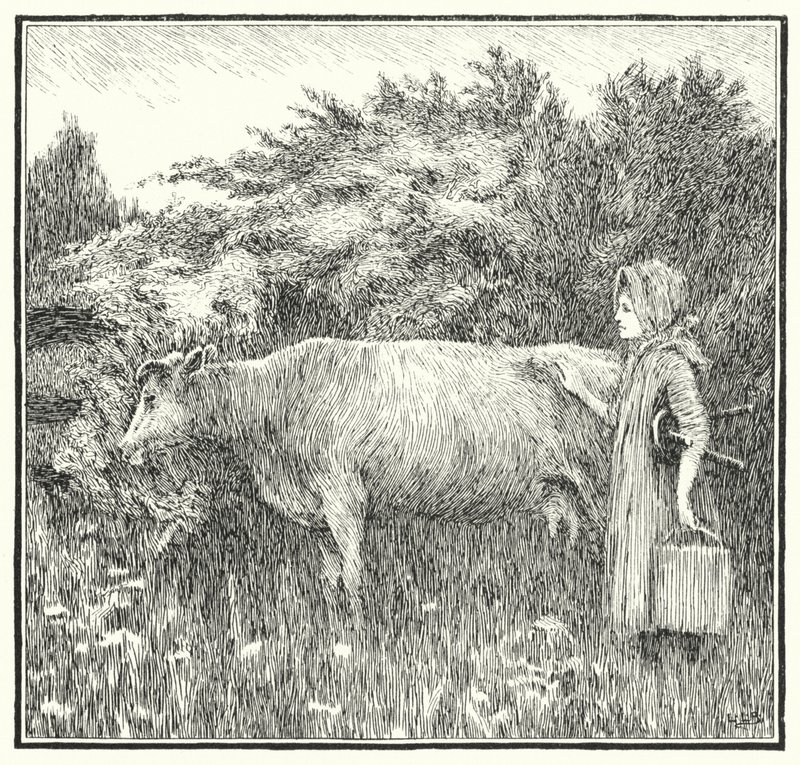 Cushy cow Bonny, la ned melken din (gravering) av Leonard Leslie Brooke