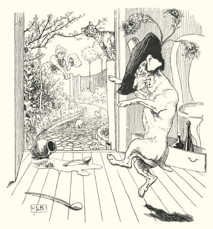 Old Mother Hubbard (gravering) av Leonard Leslie Brooke