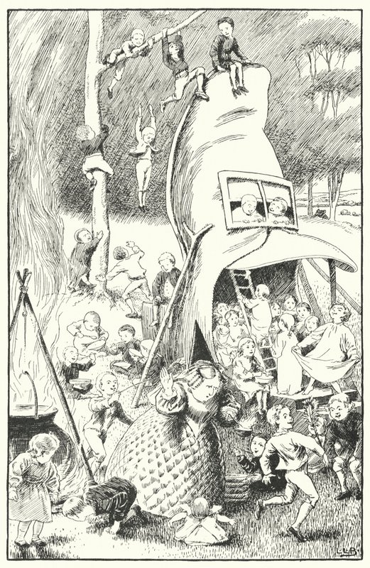 Det var en gammel kvinne som bodde i et show (gravering) av Leonard Leslie Brooke