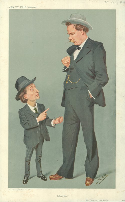 Ben Tillett og John Ward, Labour Men, 29. juli 1909, tegneserie Vanity Fair av Leslie Matthew Ward