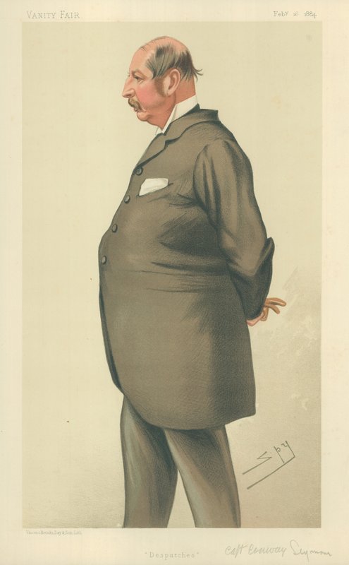 Captain Conway Seymour, Despatches, 16. februar 1884, tegneserie Vanity Fair av Leslie Matthew Ward