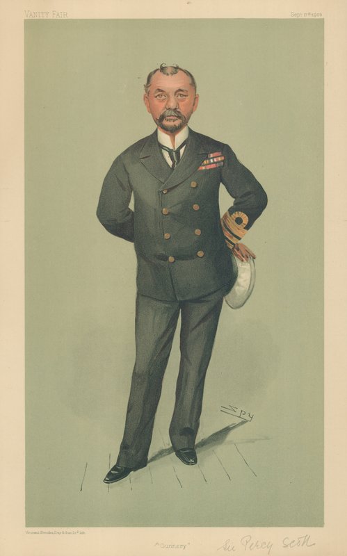 Kaptein Percy Scott, Gunnery, 17. september 1903, tegneserie Vanity Fair av Leslie Matthew Ward