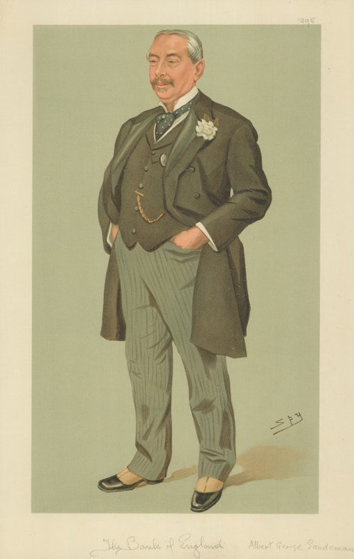 Mr Albert George Sandeman, The Bank of England, 12. september 1895, Vanity Fair tegneserie av Leslie Matthew Ward